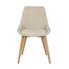 Chaise salle à manger en tissu crème - Élégance Scandinave