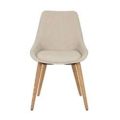 Chaise salle à manger en tissu crème - Élégance Scandinave