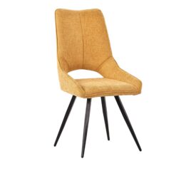Chaise de Salle à Manger Stockholm en Tissu Jaune - Énergie et Convivialité