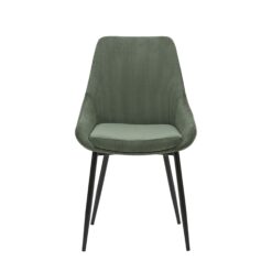 Chaise salle à manger en velours côtelé kaki - Élégance Végétale