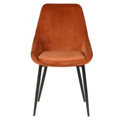 Chaise en Velours Cognac Ben - La Couleur de la Saison